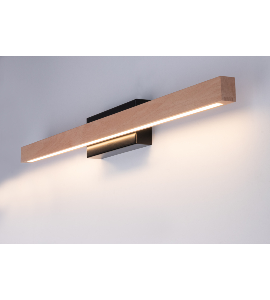 APPLIQUE ONLI "DORA" METALLO E LEGNO LED 80X5,6X8 CM